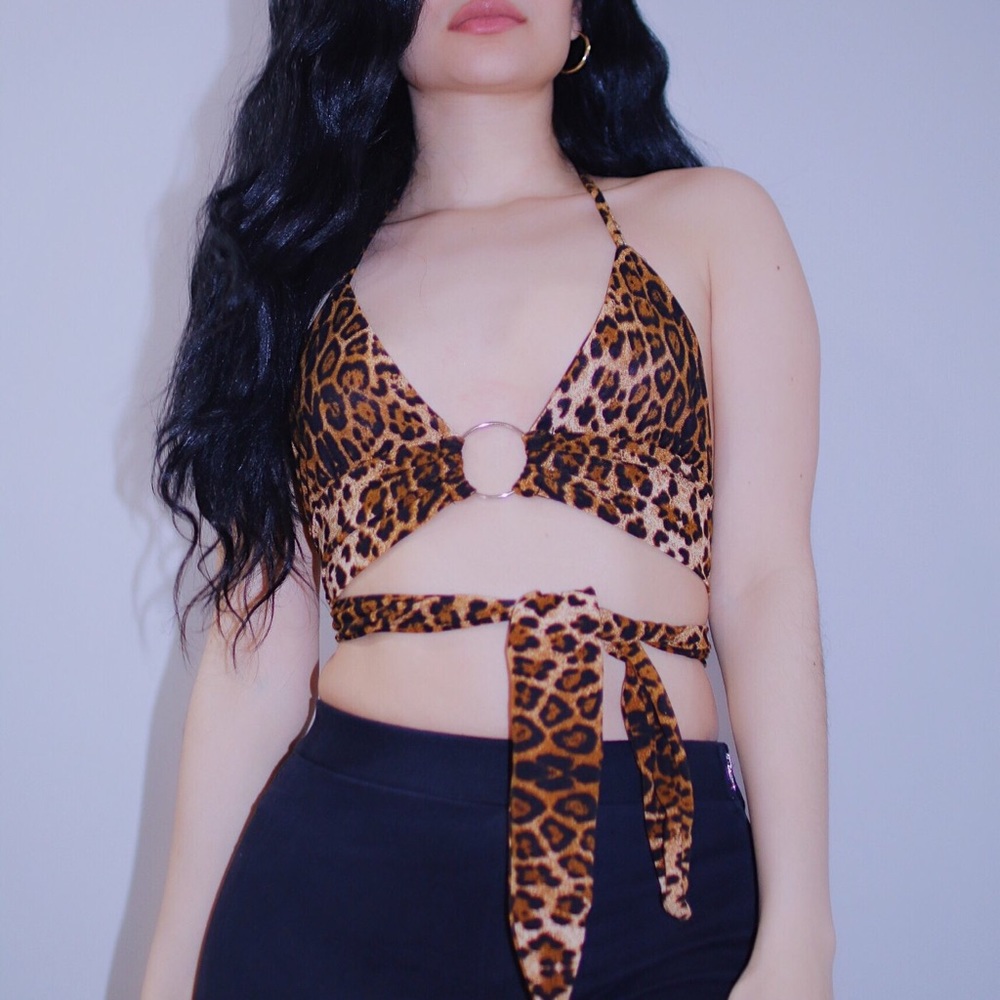 Break Up With Your Girlfriend Leopard Tie Top.